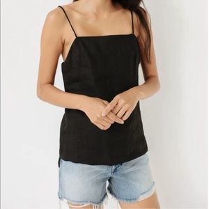 MATIN black linen square neck top. Size 2 US